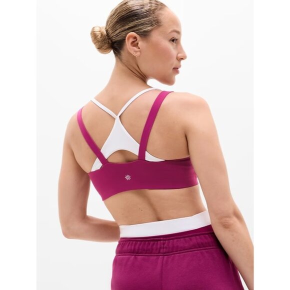 New Athleta L Double Up Bra Wildberry Large  D-DD Cup - Picture 1 of 6